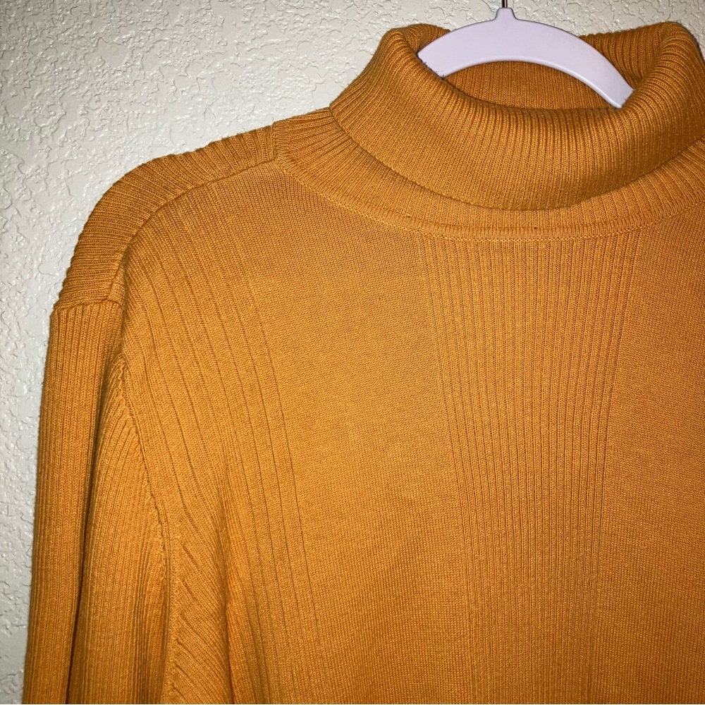 Women's Orange Turtleneck Sweater - Picture 2 of 5